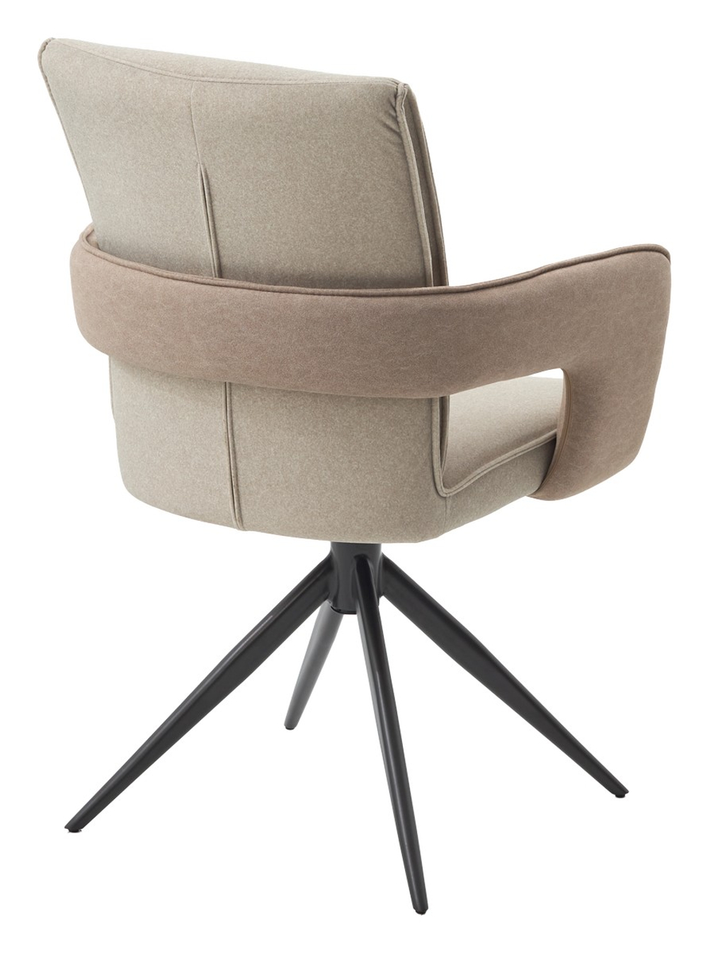 Стул KINNET 360 град. поворот.  MOHAIR-110 / CASTEL-15 Бежевый,ткань/ Тем.-серый каркас, ®DISAUR