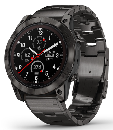 Garmin Fenix 7X Pro Sapphire Solar Edition Титановый угольно-серый корпус с DLC-покрытием и титановым браслетом