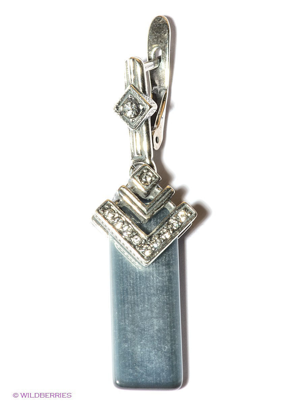 "Равенство" серьги в серебряном покрытии из коллекции "Самоцветы" от Jenavi с английским замком