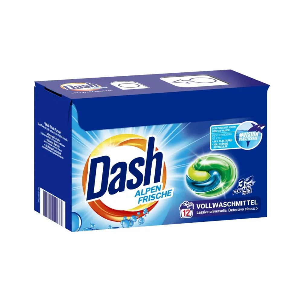 Капсулы Dash 3in1 Alpen Frische Сaps 20 Wash для стирки белого белья и светлых тканей с кондиционером-ополаскивателем, 20 шт