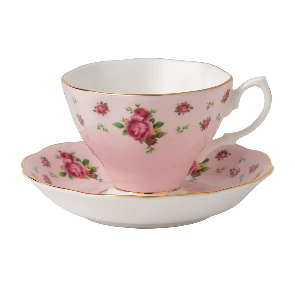 Royal Albert - New Country Roses Розовая чашка с блюдцем 180мл / артикул   NCRPNK26135  / GTIN 652383739376