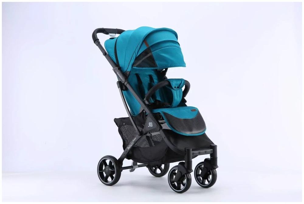 Коляска прогулочная Babalo 2022 Изумруд текстиль на чёрной раме с сумкой