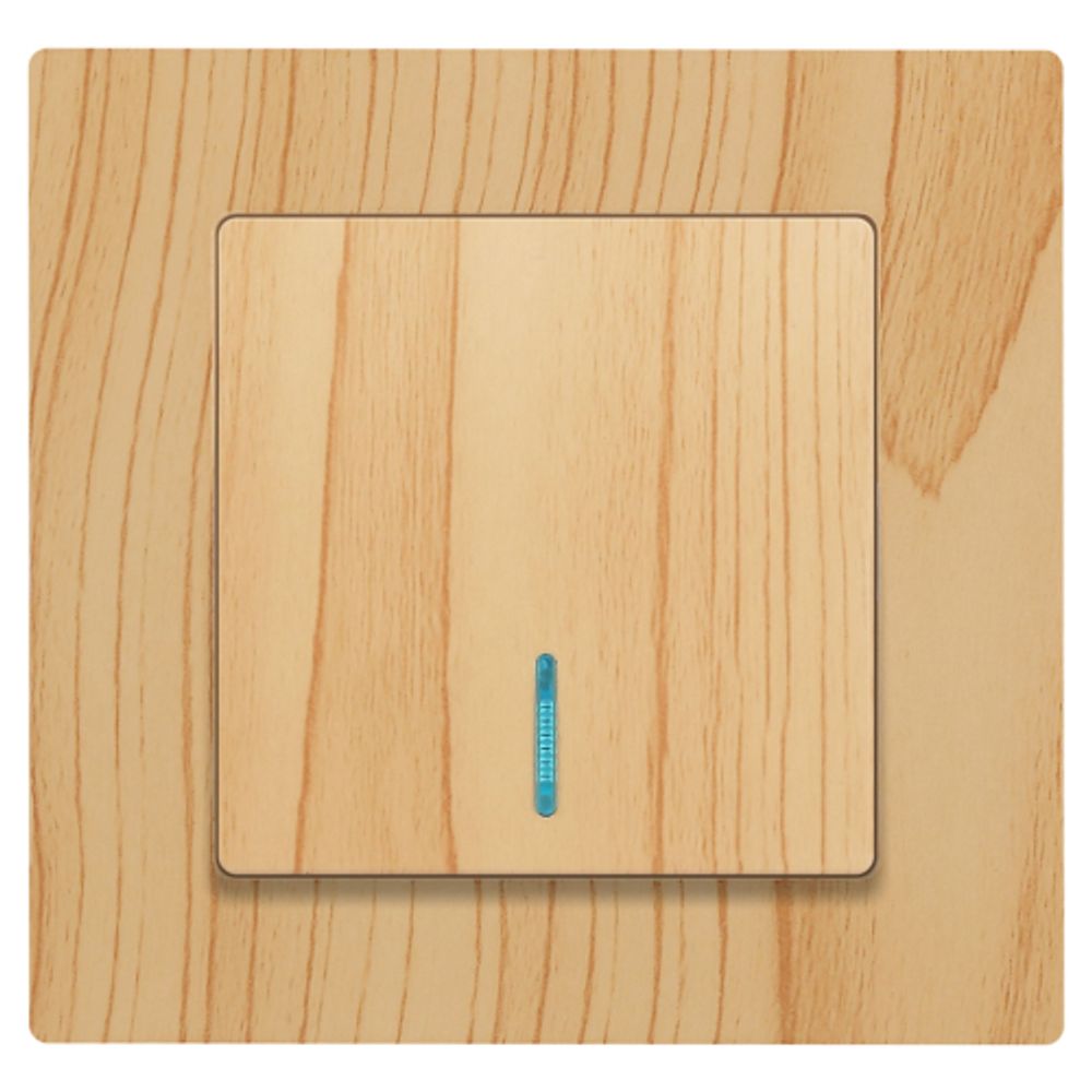 Выключатель Intro Accent 6-102-11 с подсветкой, 10А-250В, IP20, СУ, AL/CU, сосна | Intro