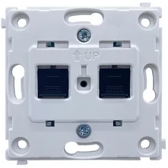 Donel R98 механизм розетки RJ45 + RJ45 (двойная) cat.6/ClassE-8/8, серия DA
