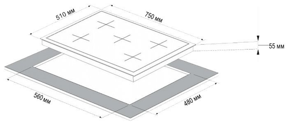 Встраиваемая газовая варочная панель Korting HG 797 CTX