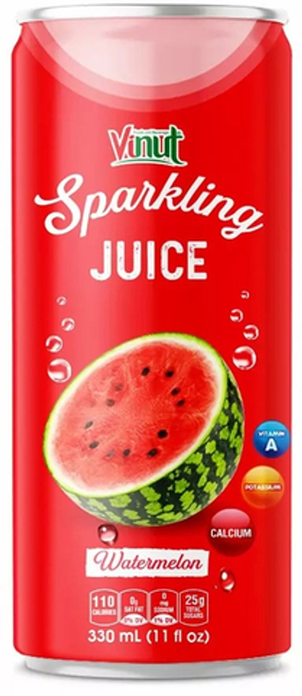 Сокосодержащий Газированный Напиток Винут Арбуз / Vinut Sparkling Watermelon Juice 0.33 - банка