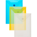 Папка-конверт на кнопке Attache, А6 (105*148мм), 180мкм, ассорти
