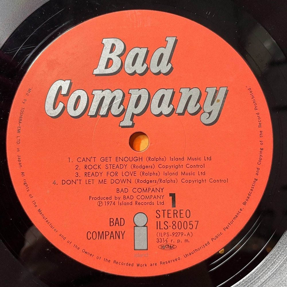 Винтажная виниловая пластинка LP Bad Company (Japan 1974) (No Obi) Ready For Love ILS-80057
