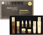 Набор для ухода за лицом Bergamo Luxury Gold and Collagen 9 Set с золотом и коллагеном (тонер, эссенция дневная, эссенция ночная, крем для век, крем для лица, эмульсия, сыворотка)