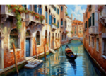 Алмазная мозаика 30х40см. "Тихое утро Венеции" блест. с полн.заполнен.на подрам. (Арт. НД-0509)