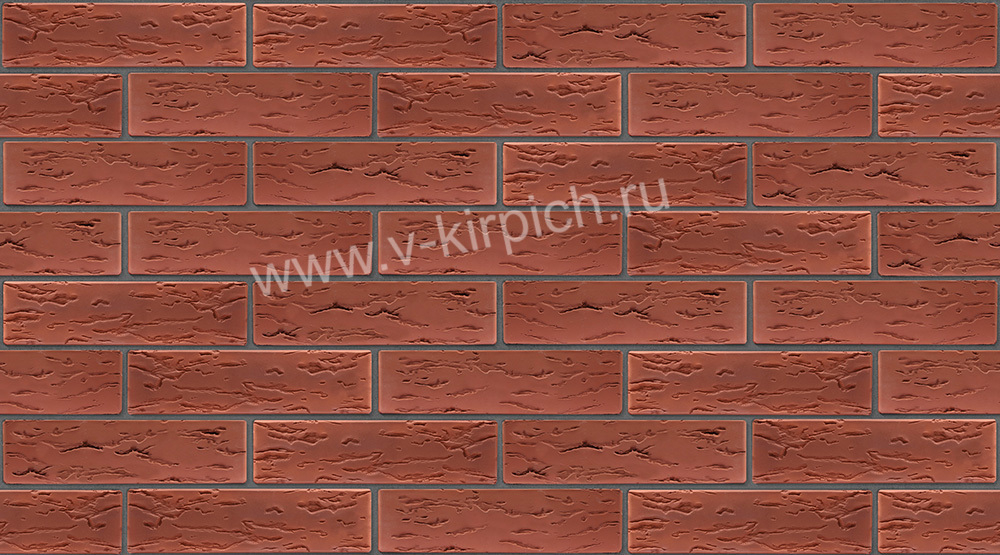 Кирпич лицевой Воротынский одинарный бордо, руст