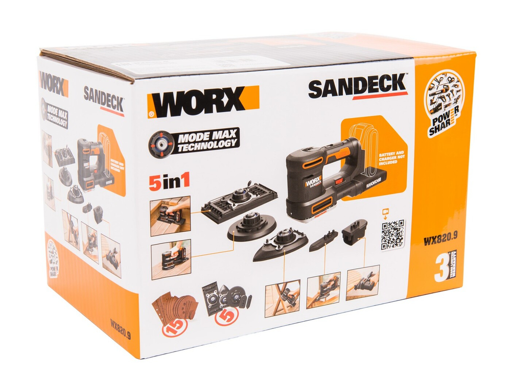 Виброшлифмашина аккумуляторная WORX WX820