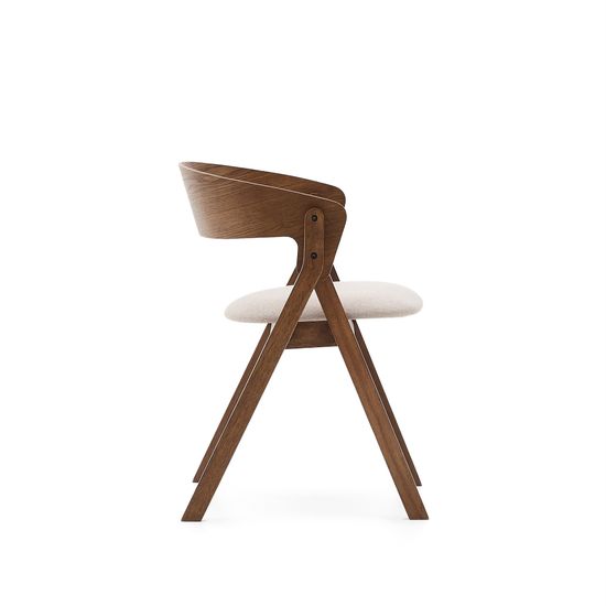 Стул Godia из дерева в цвете венге и бежевого шенилла