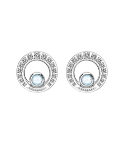Серьги-пусеты из серебра со вставками из топаза и бесцветных фианитов