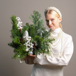 Композиция в декоративном кашпо Мерцающий иней