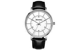 Dickies Wrist Watch Quartz Movement Artificial Leather Strap White Dial Men"s Watches