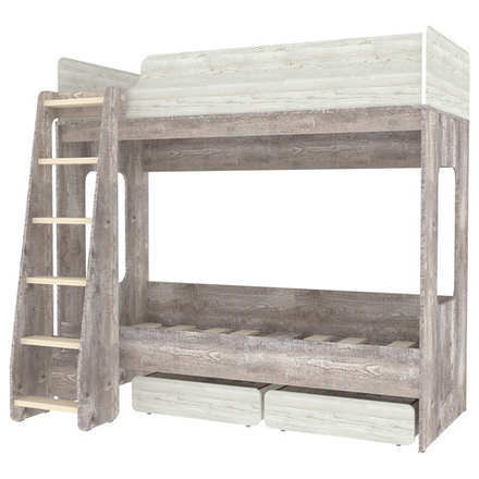 Двухъярусная кровать КарИВи Л-Д601.2 с ящиками 75x175 Бетон Винтерберг