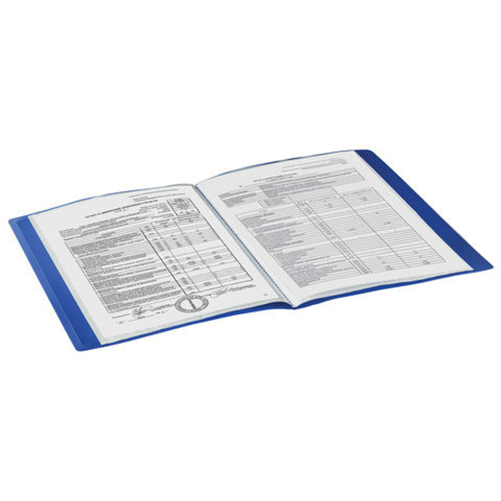 Папка с файлами 40 листов БРАУБЕРГ Офис синяя (222634)