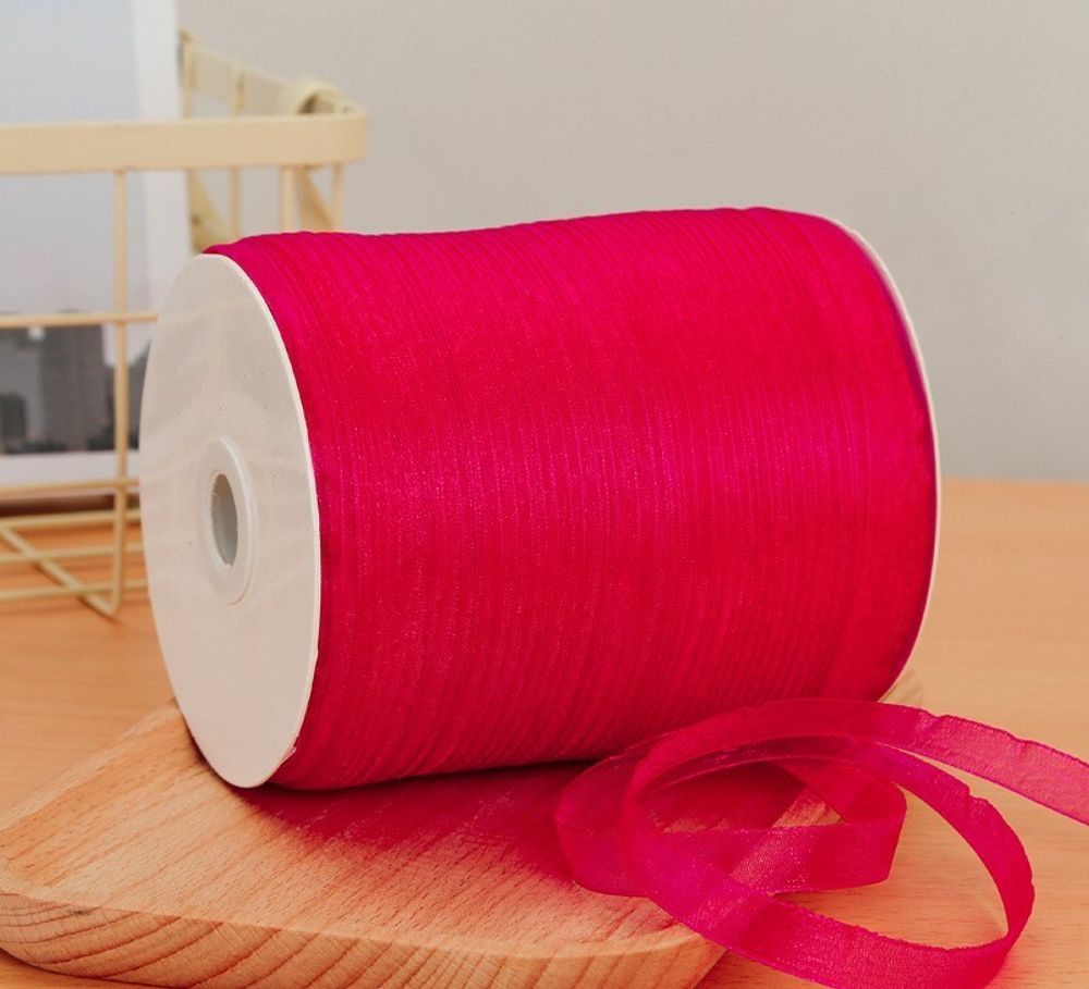 Лента Органза, (1см*320м), Ярко-Фуксия #1028