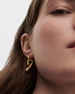 Серьги Twist Hoops серебро 925 пробы покрытое золотом