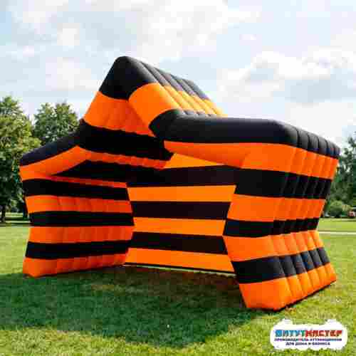 Надувная сцена звезда георгиевская «Вечный огонь», 5×3,5×4 м