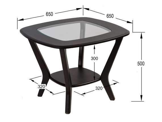 Стол журнальный Мельбурн со стеклом венге/венге