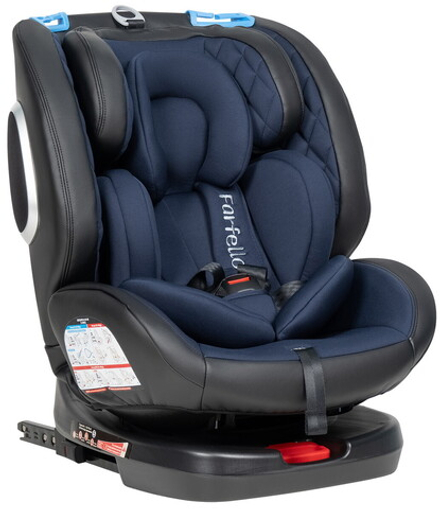 Автокресло детское ISOFIX YB102A (Blue PU/Темно-синий экокожа)