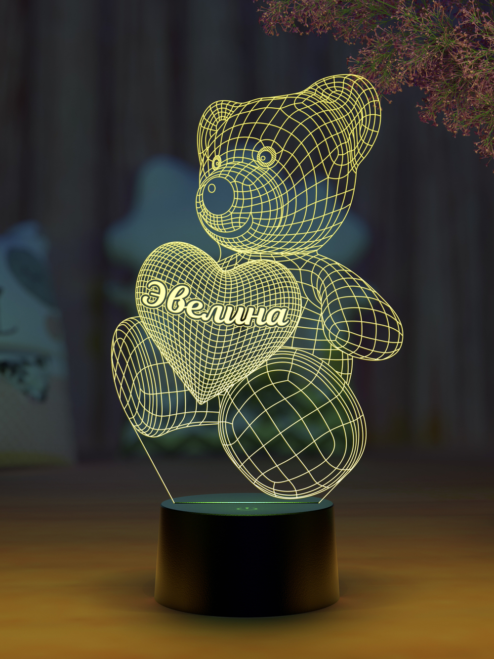Ночник "Мишка с именем Эвелина"