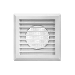 Решётка вентиляционная разъёмная 175х175 мм с москитной сеткой с фланцем 125 мм