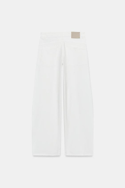 ZARA ДЖИНСЫ ZW COLLECTION LOOSE BARREL СО СРЕДНЕЙ ПОСАДКОЙ, БЕЛЫЙ