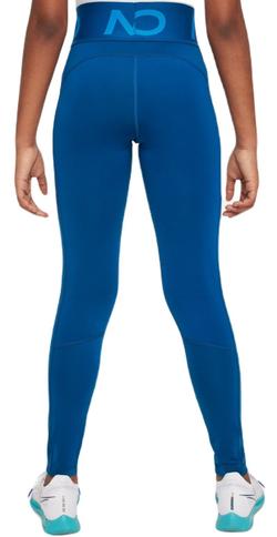 Штаны для девочки теннисные Nike Girls Dri-Fit Pro Leggings - court blue/light photo blue