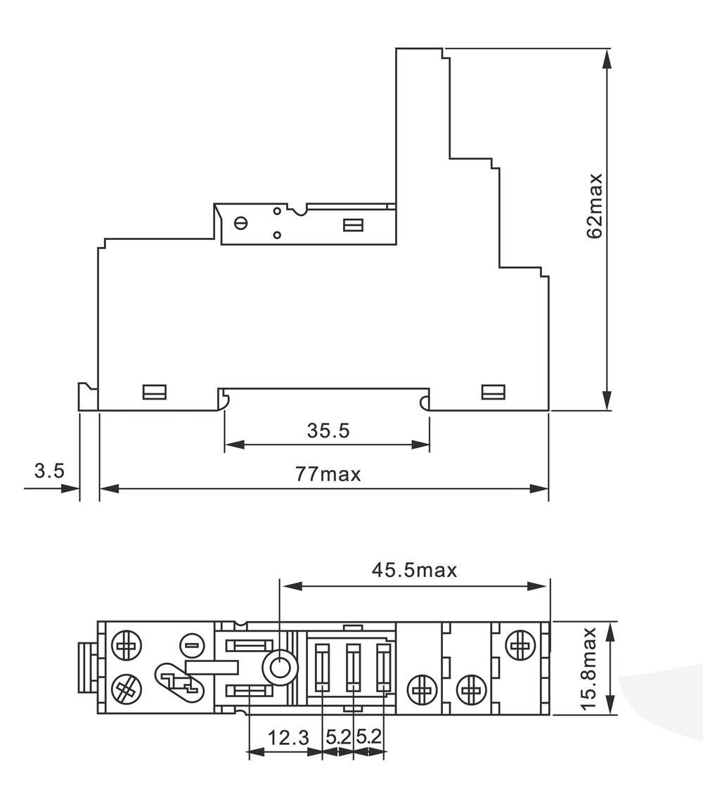 Колодка Prompower PP2RF-05-S для реле PG2R1-S (однополюсное), винтовые клеммы