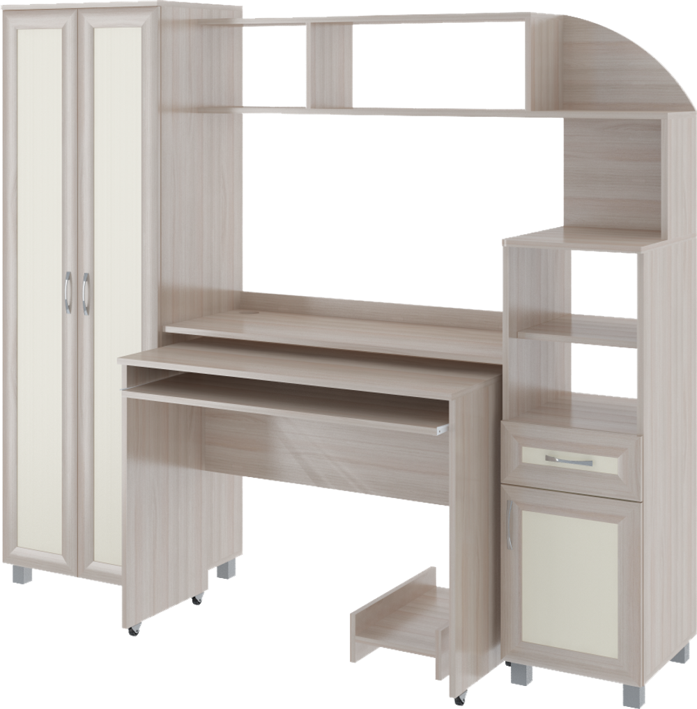 Детская стенка "Пятёрочка" (шимо светлый/крем)