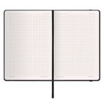 Блокнот в клетку с резинкой А5 (148x218 мм), 80 л., балакрон черный BRAUBERG "Metropolis", 111585