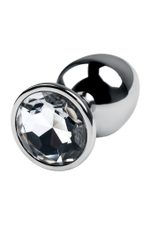 Анальная втулка с кристаллом Large прозрачный 9 см