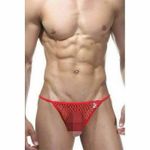Мужские трусы стринги красные в сетку La Blinque LB15131