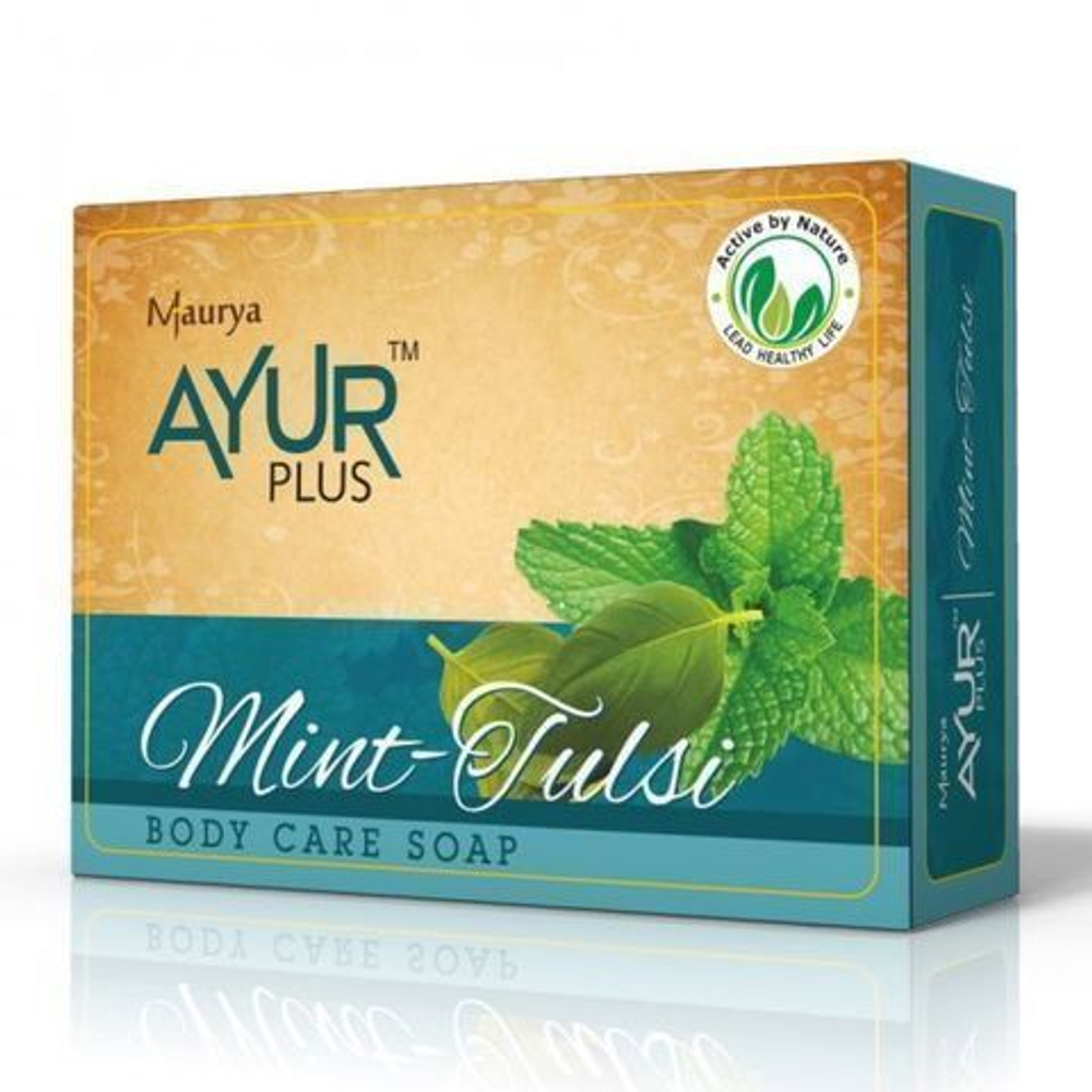 Мыло Ayur Plus Maurya Аюрведическое профилактическое Аюр Плюс Мята - Тулси 75г.
