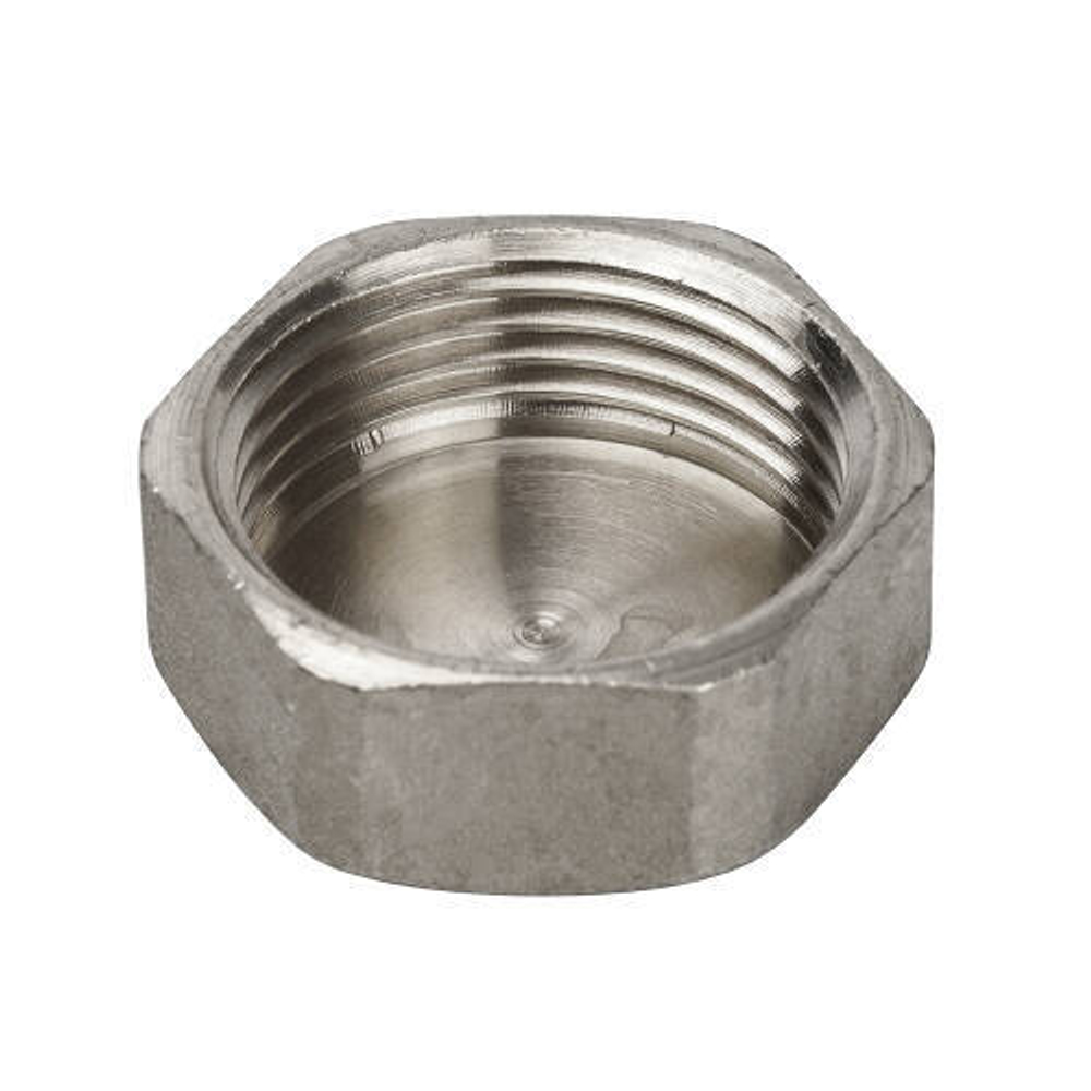 Заглушка с внутренней резьбой STOUT SFT 0027 - 1/4" (для стальных труб, латунь никелированная)