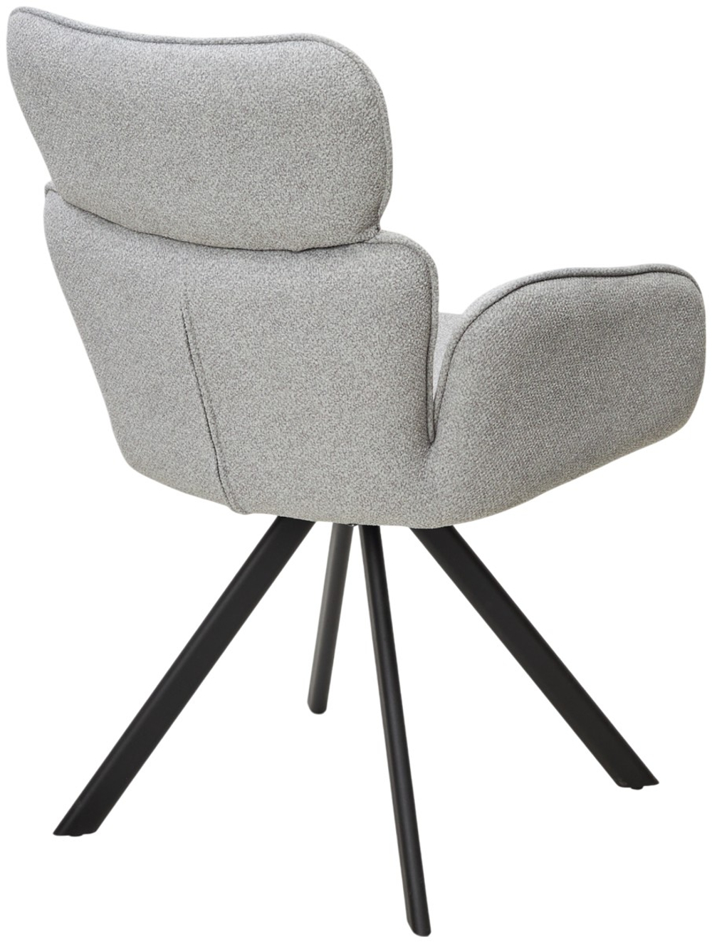 Стул М-City DISAUR Лонг (Long) поворотный на поворотный на 360 градусов, Ns10 Серый, букле, Черный каркас