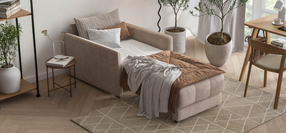 Босс Лофт кресло-кровать Велюр Монолит латте