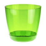 Кашпо ОРХИДЕЯ D180мм 3л с поддоном зеленый прозрачный (комплект 12 шт)