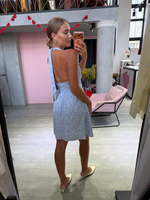 Платье Мона голубой с ромашкой