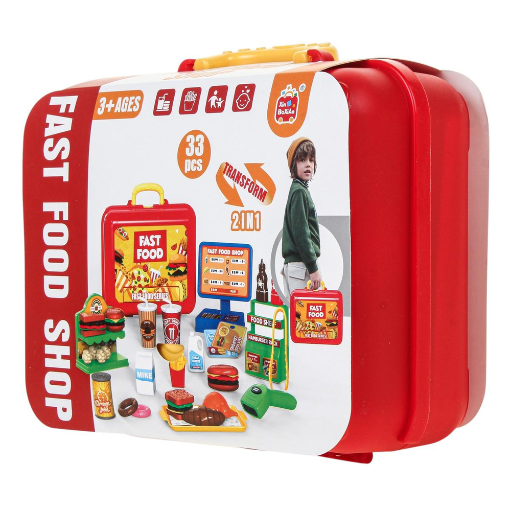 Игровой набор "Магазин фаст-фуд" чемод. BX65