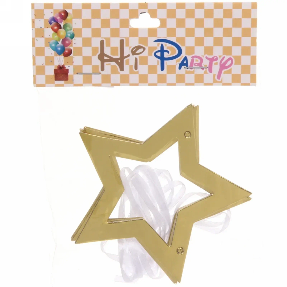 Растяжка 2 м 7см «Звезда» , золото