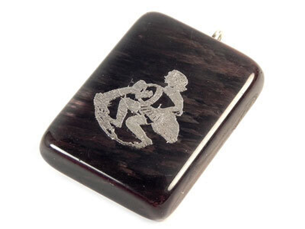 Кулон зодиак "Багет" обсидиан