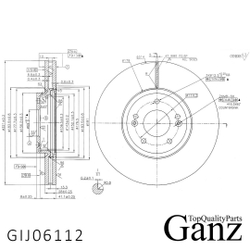 Диск тормозной передний с покрытием HYUNDAI Santa Fe 2006 /Vent.D=321mm GANZ GIJ06112