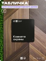 Табличка Комната охраны, для многоквартирного жилого дома, серия СОСЕДИ SIMPLE, 18х18 см, пластиковая, Айдентика Технолоджи