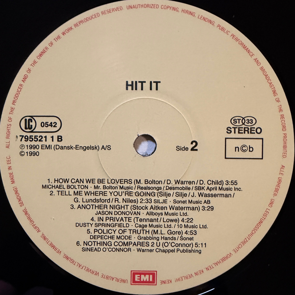 Сборник Hit It 2LP (Дания 1990г.)