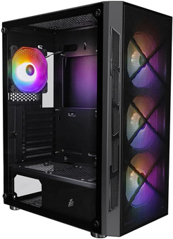 Корпус для компьютера 1STPLAYER FIREBASE XP Black / ATX / 4x120mm LED fans / XP-BK-4F1