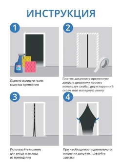 Дверь временная из ламинированного спанбонда против пыли при ремонте 155*220 см